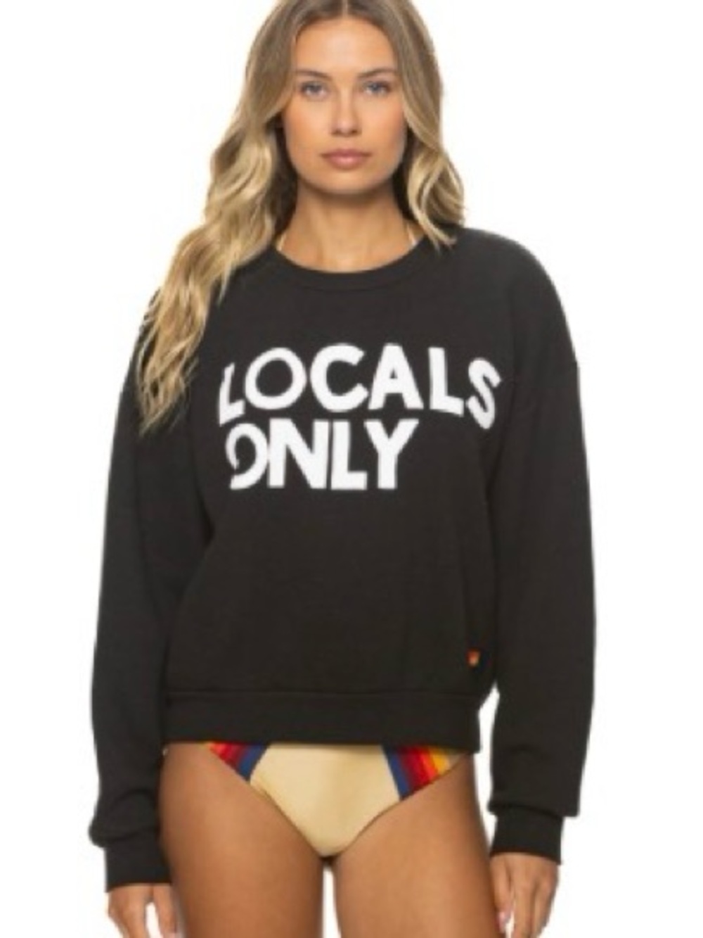 Aviator Nation Black Sweatshirt with Yellow & Orange Accent